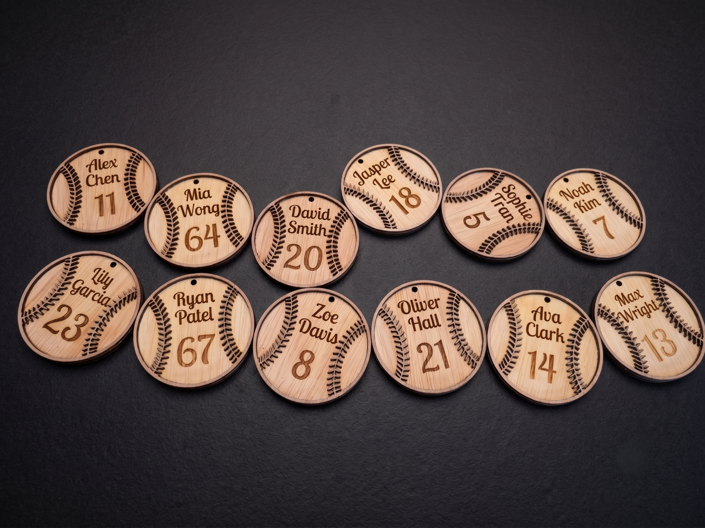 Personalized baseball and softball bag tags