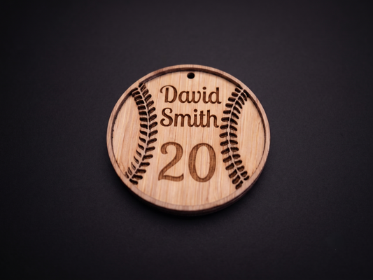 Personalized baseball and softball bag tags